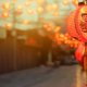 a Chinese lantern displayed on Chinese New Year