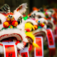 image of Chinese dragon puppets from New Year's celebration